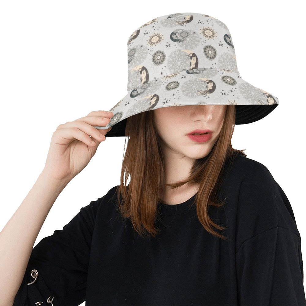 Sun Moon Print Design LKS302 Unisex Bucket Hat