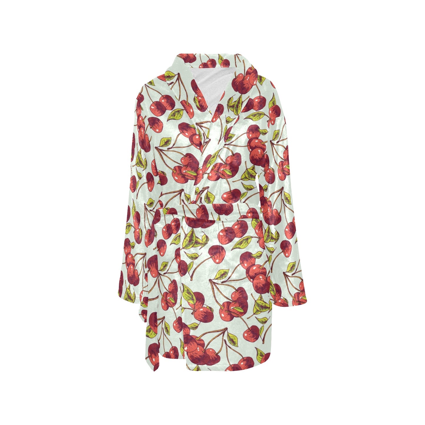 Cherry Hand Draw Women's Fleece Robe