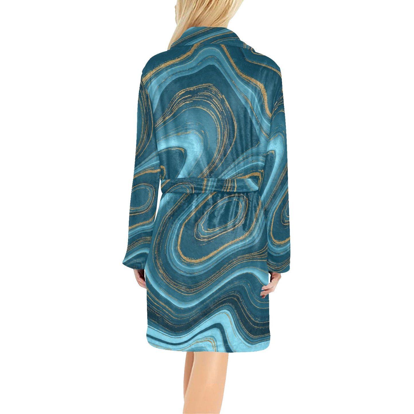 Liquid Pattern Print Design 04 Women's Fleece Robe