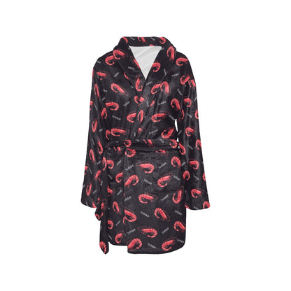 Shrimp Print Design LKS302 Women's Fleece Robe