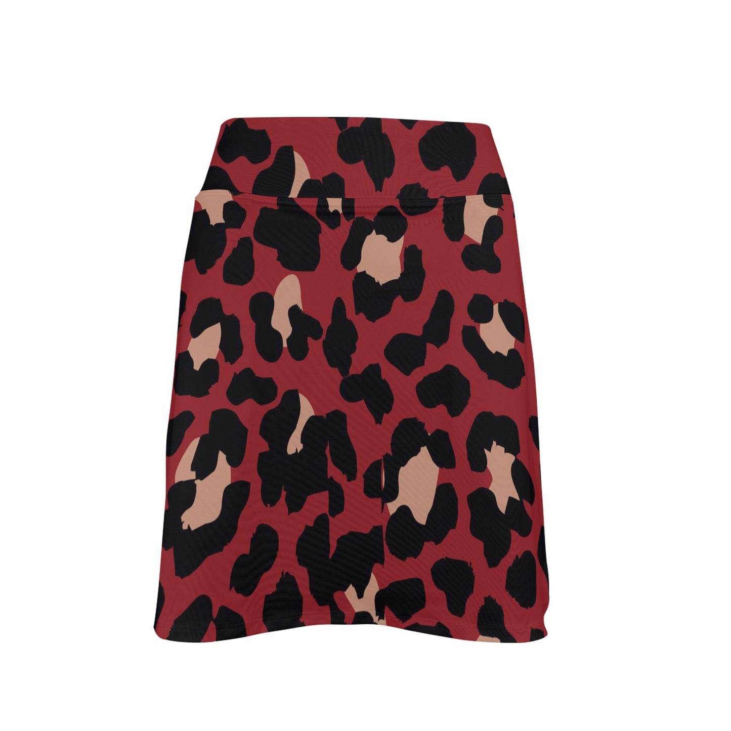 Cheetah Red Print Pattern 17" Golf & Pickleball Skort with Pockets