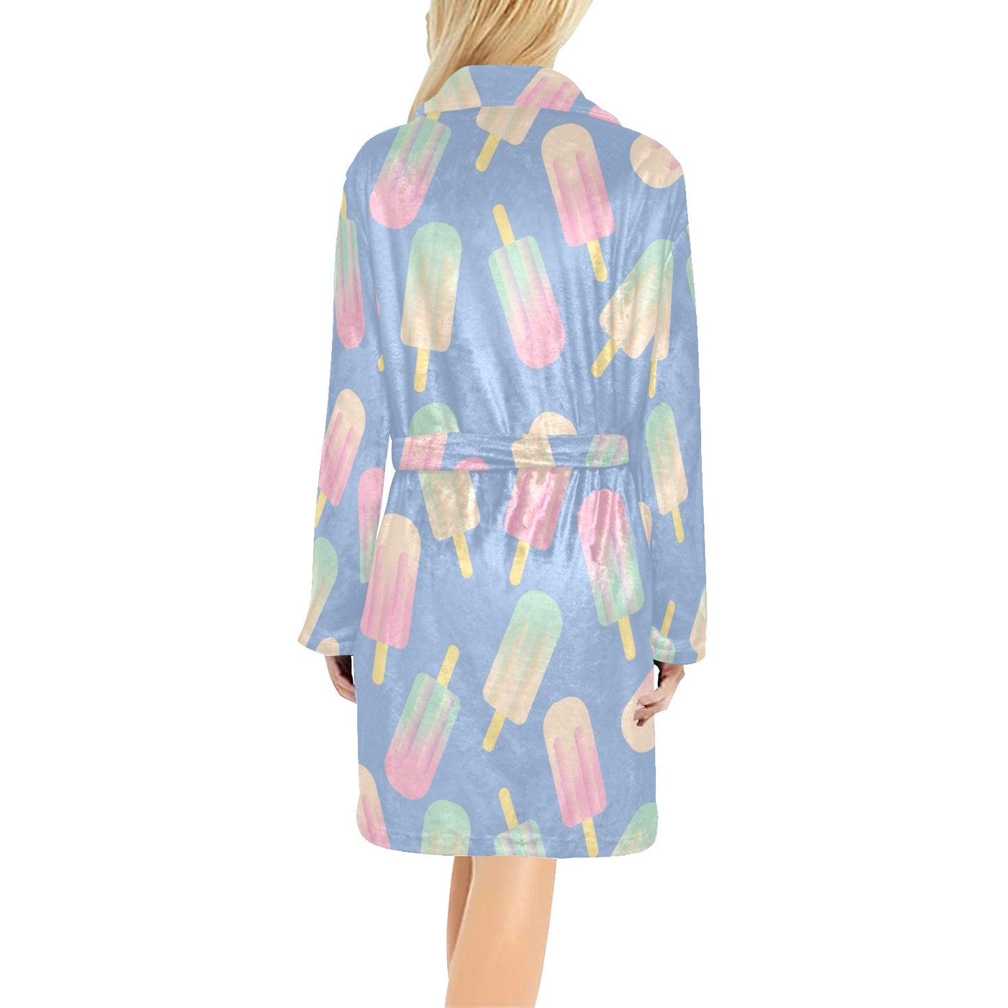 Ice Cream Pattern Print Design 05 Women's Fleece Robe