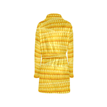 Agricultural Corn cob Pattern Women's Fleece Robe