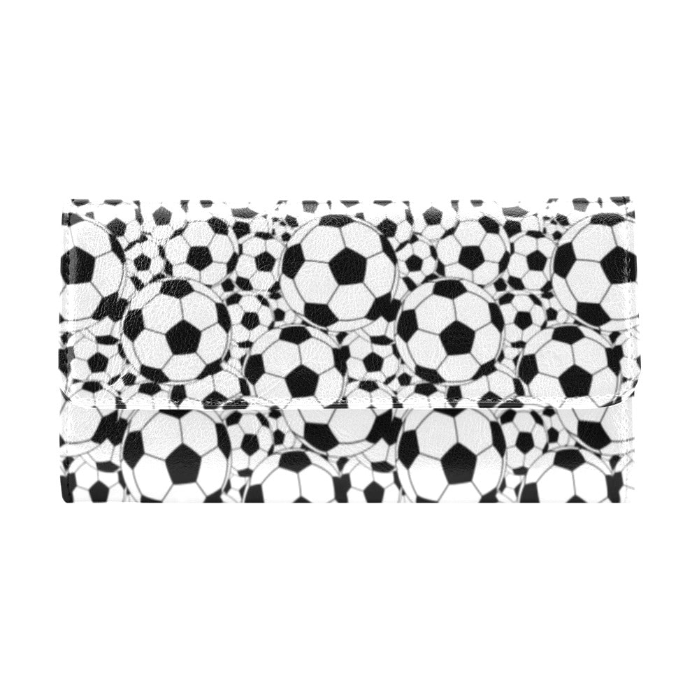 Soccer Ball Print Design LKS301 Women's Trifold Wallet
