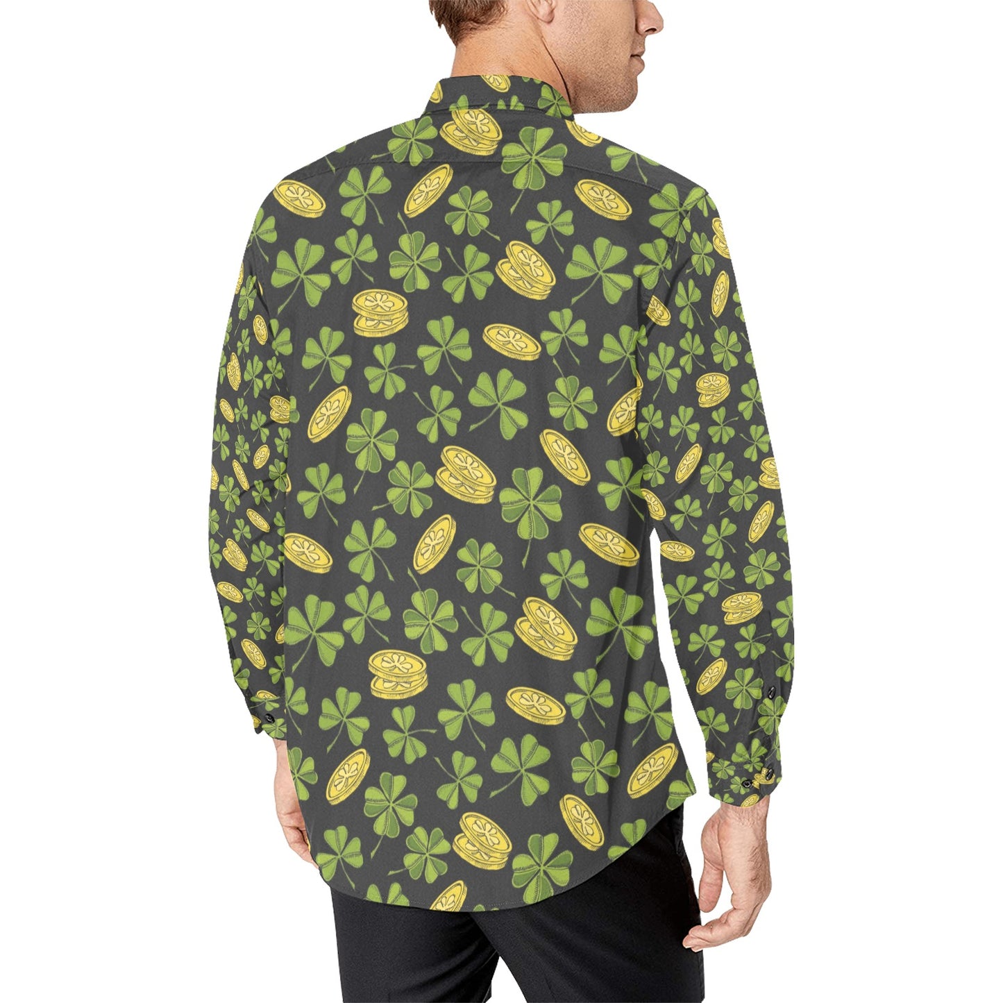St Patricks Day Print Design LKS305 Men's Long Sleeve Dress Shirt