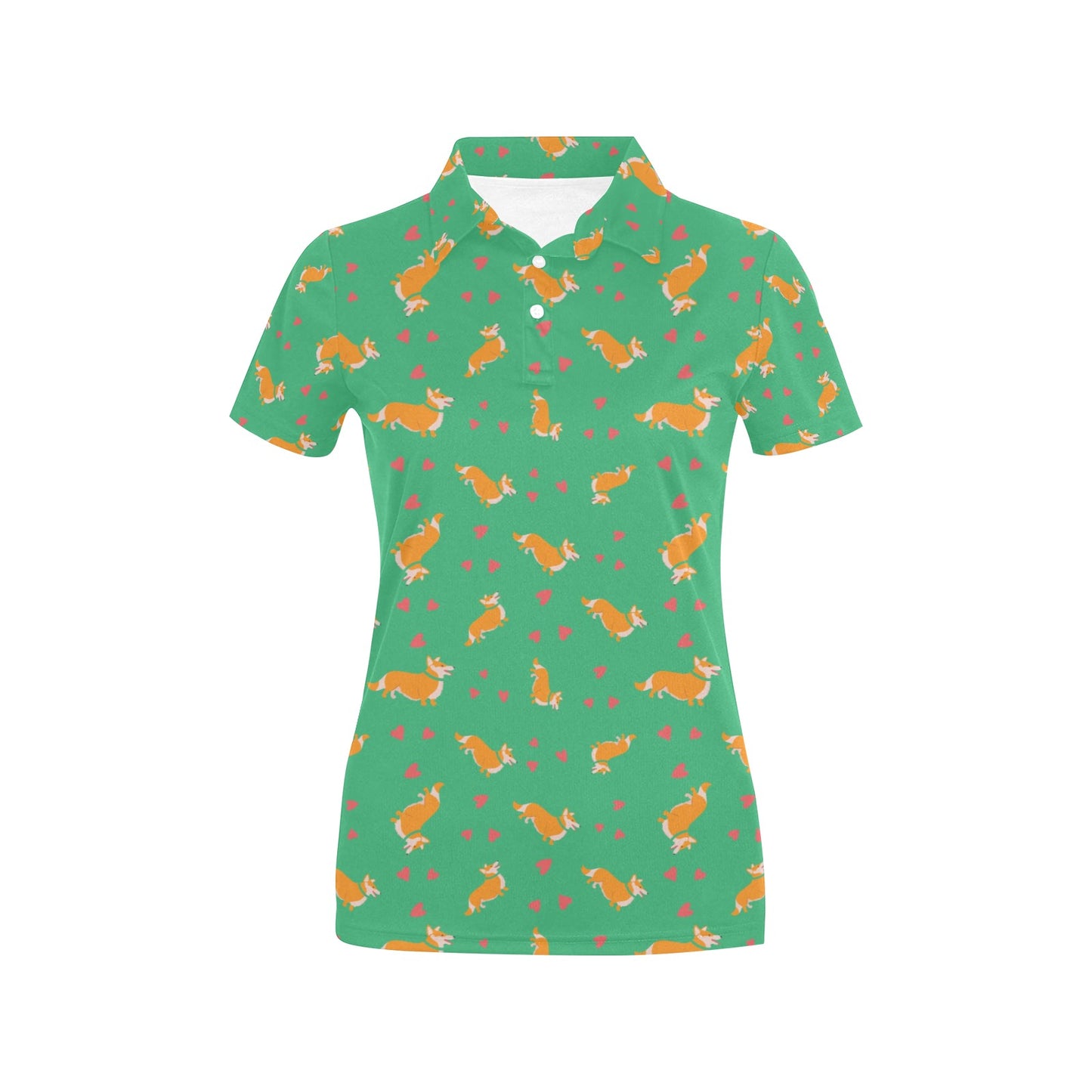 Cardigan Welsh Corgis Pattern Print Design 03 Women's Polo Shirt