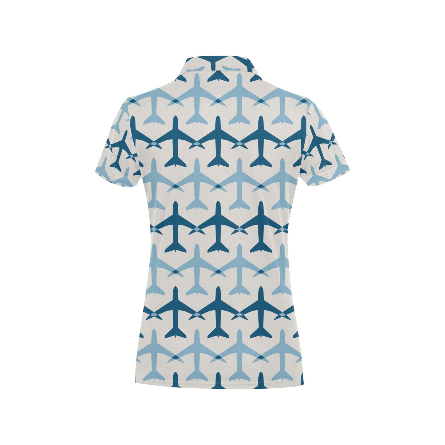 Airplane Pattern Print Design 04 Women's Polo Shirt