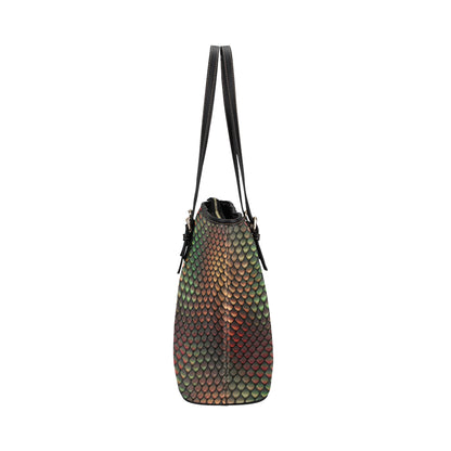 Snake Skin Colorful Print Leather Tote Bag