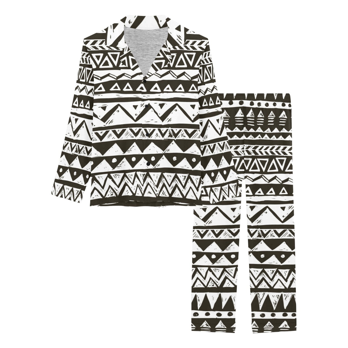 Hand draw Tribal Aztec Women's Long Pajama Set