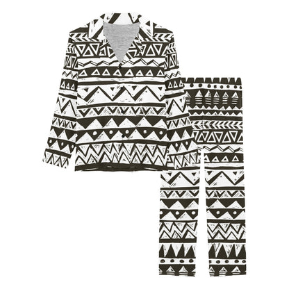 Hand draw Tribal Aztec Women's Long Pajama Set