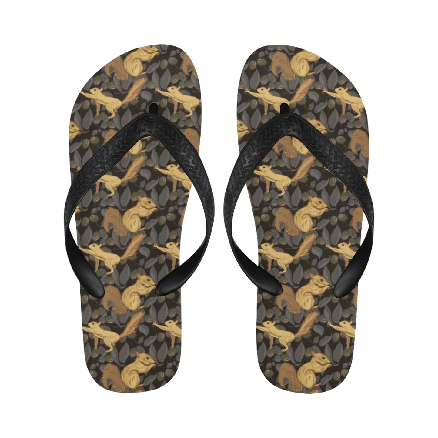 Squirrel Print Design LKS309 Flip Flops