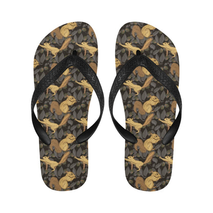 Squirrel Print Design LKS309 Flip Flops