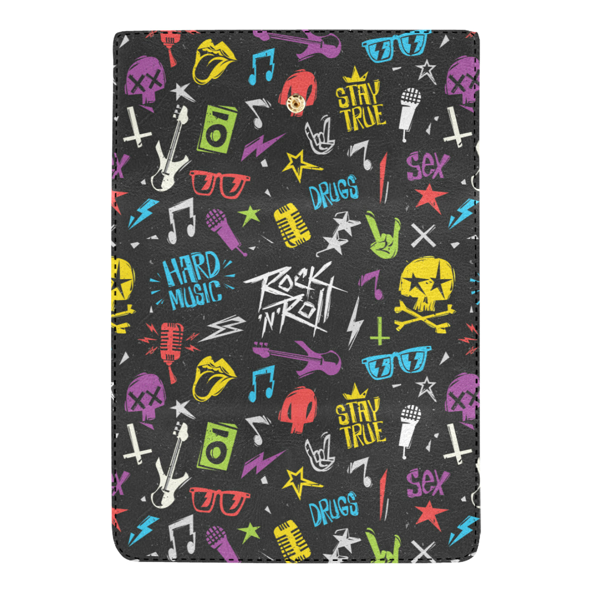 Rock and Roll Pattern Print Design A02 Women's Trifold Wallet