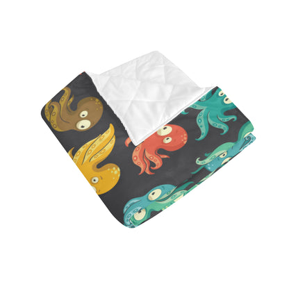 Octopus Pattern Print Design A01 Premium Quilt