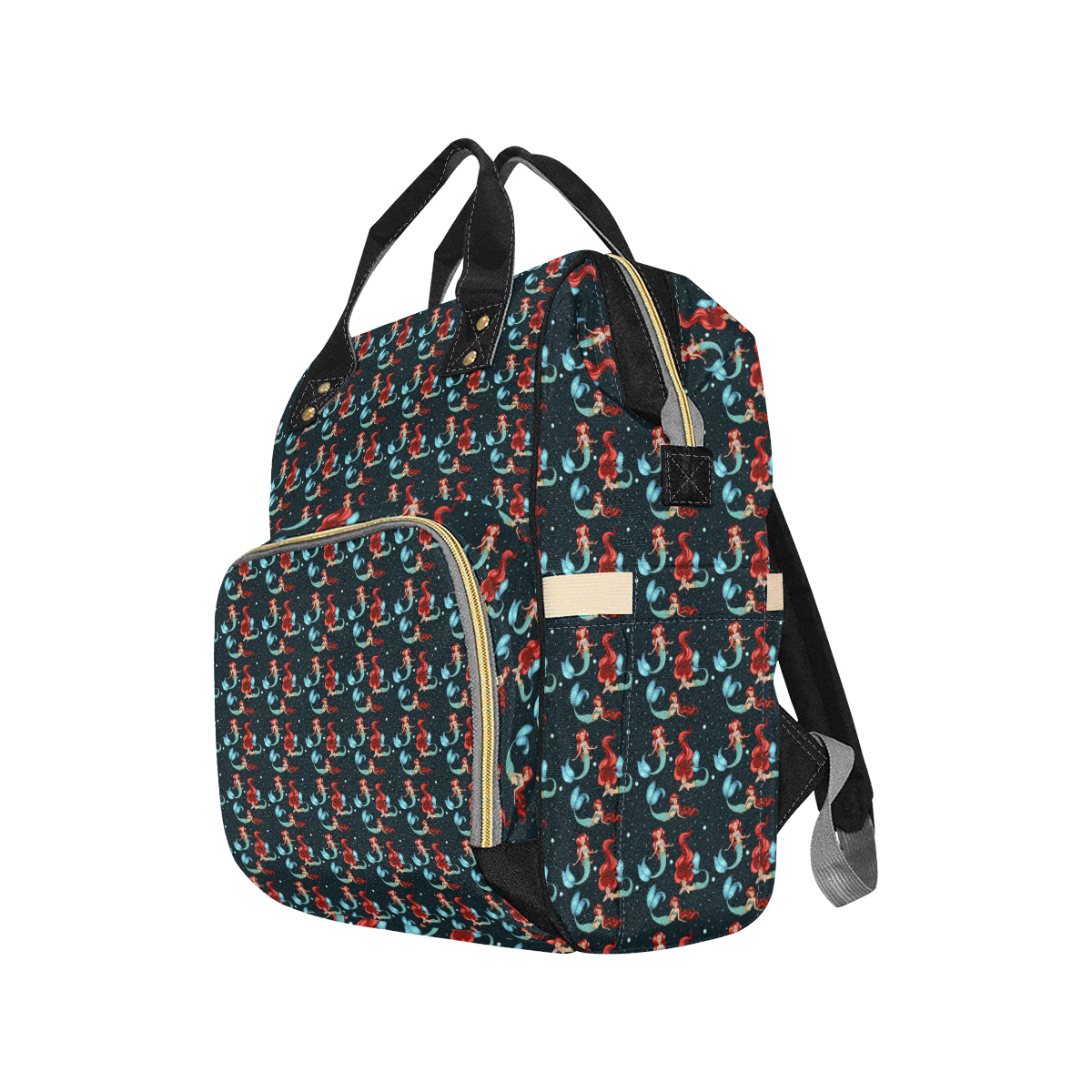 Mermaid Girl Themed Design Print Diaper Bag Backpack