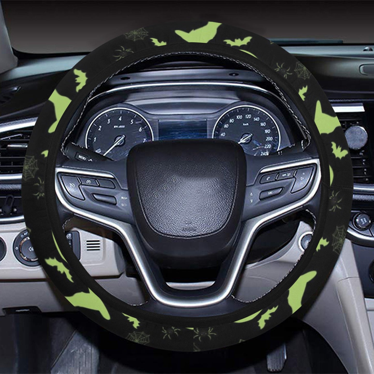 Witch Halloween Print Design LKS306 Steering Wheel Cover with Elastic Edge