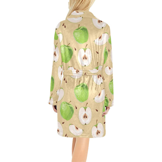 Apple Pattern Print Design AP07 Women's Fleece Robe