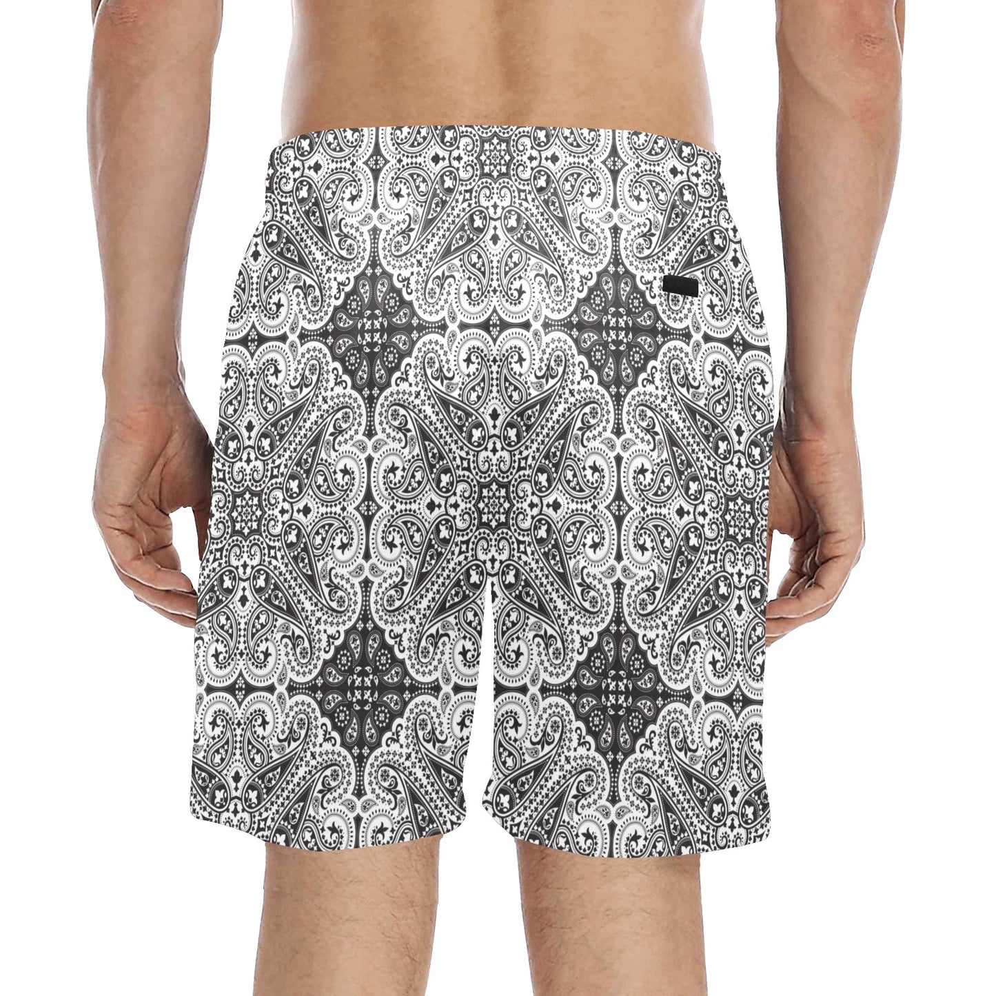 Bandana Print Design LKS309 Men's Swim Trunks Beach Shorts