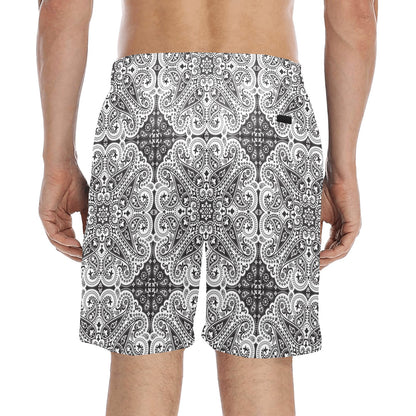 Bandana Print Design LKS309 Men's Swim Trunks Beach Shorts