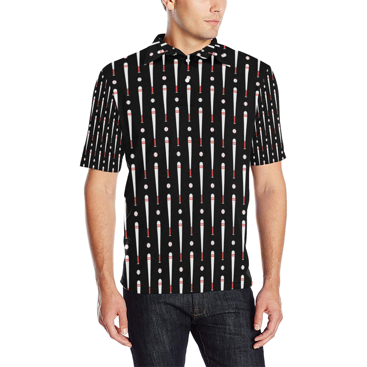 Baseball Pattern Print Design 03 Men Polo Shirt