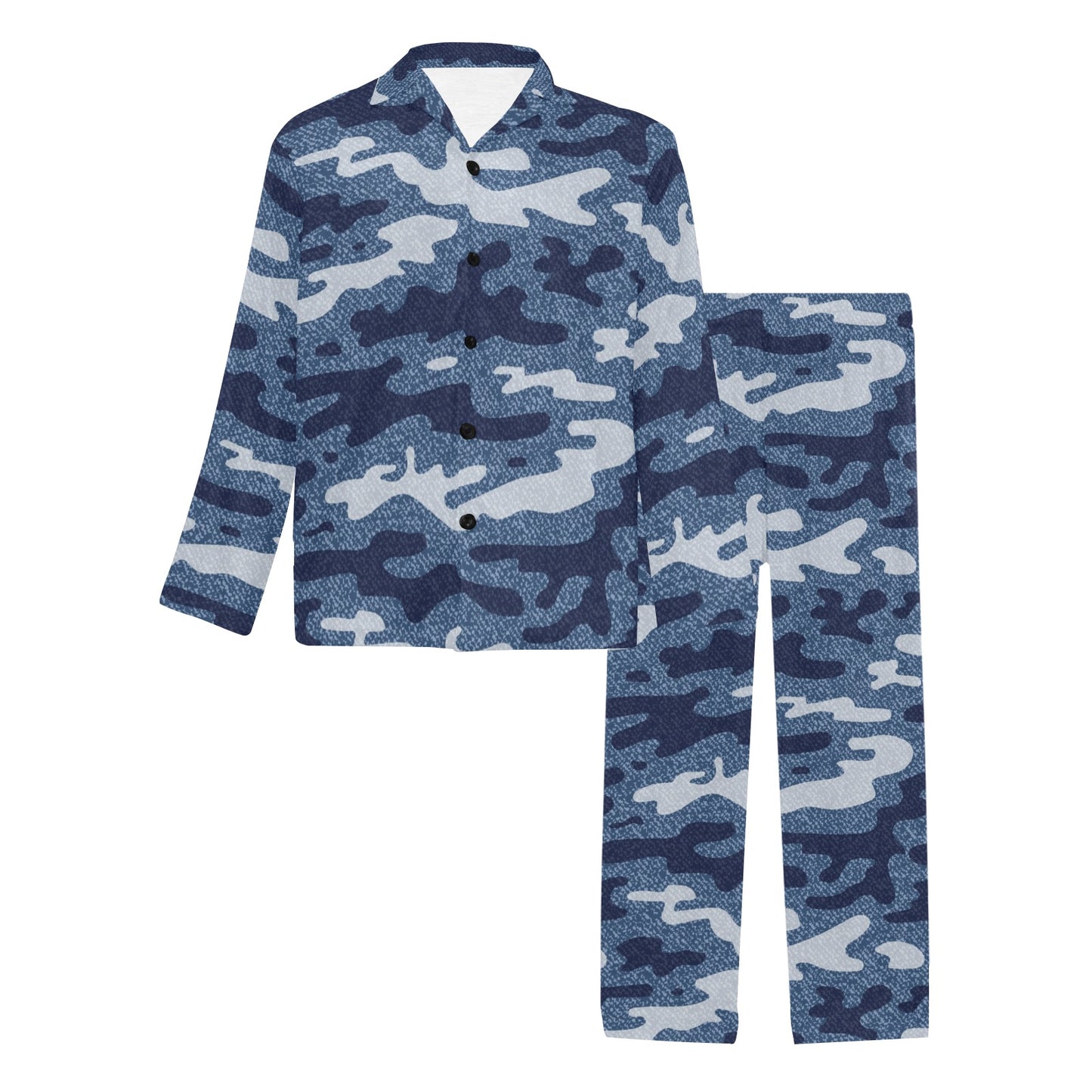 Jean Camouflage Pattern Print Design 05 Men's Long Pajama Set
