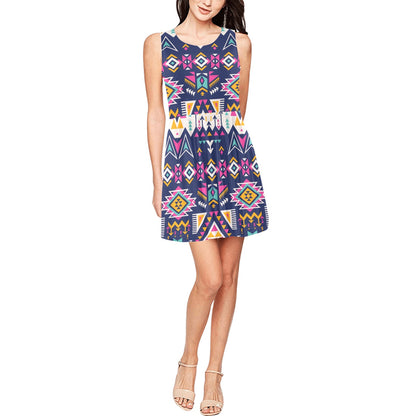 Pink Tribal Aztec native american Sleeveless Dress