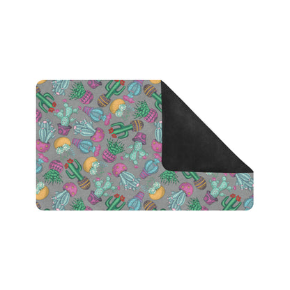 Cactus Colorful Print Pattern Rubber Doormat