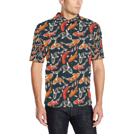 Koi Carp Cute Design Themed Print Men Polo Shirt