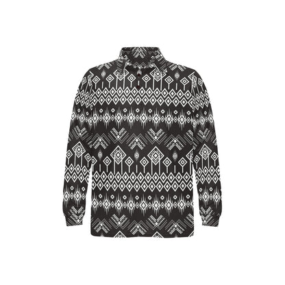 Tribal Pattern Print Design LKS304 Long Sleeve Polo Shirt For Men's