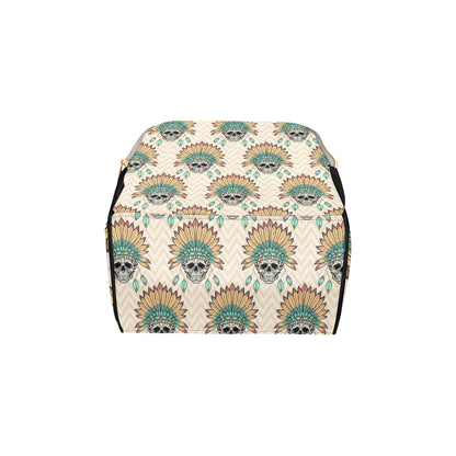 Indian Skull Pattern Diaper Bag Backpack