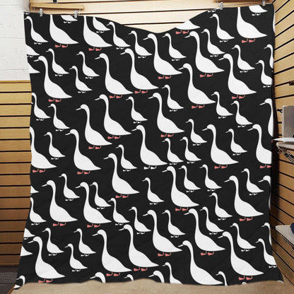 Goose Pattern Print Design 01 Premium Quilt