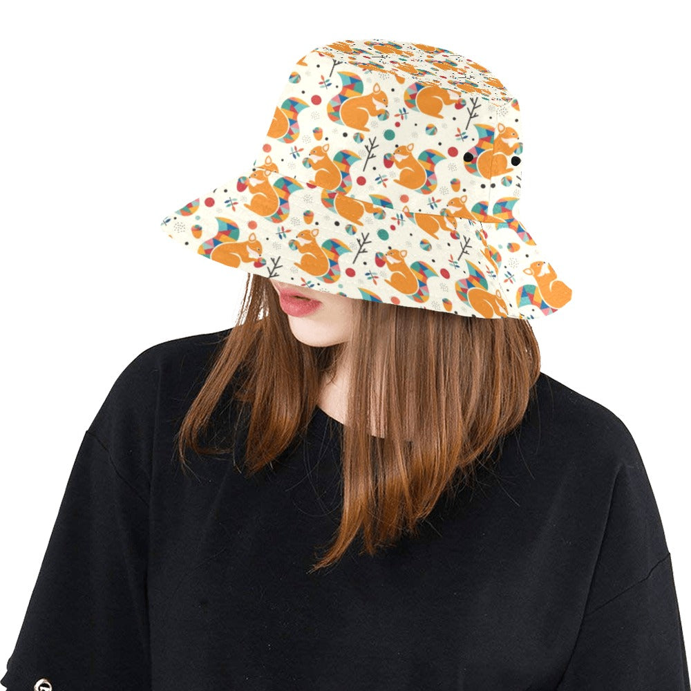 Squirrel Print Design LKS304 Unisex Bucket Hat