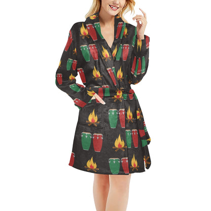 Conga Pattern Print Design 01 Women's Fleece Robe