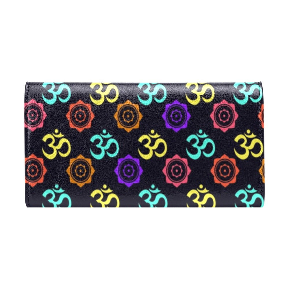 Chakra OM Print Pattern Women's Trifold Wallet