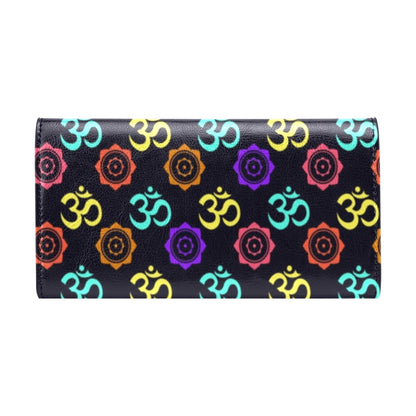 Chakra OM Print Pattern Women's Trifold Wallet