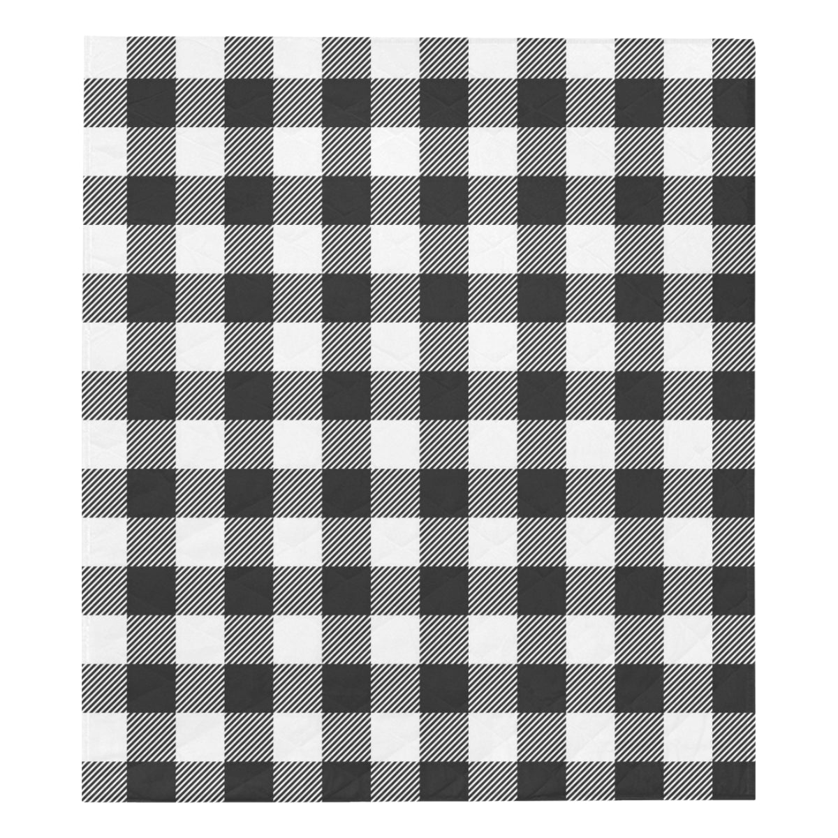 Buffalo check Black white Pattern Print Design 04 Premium Quilt