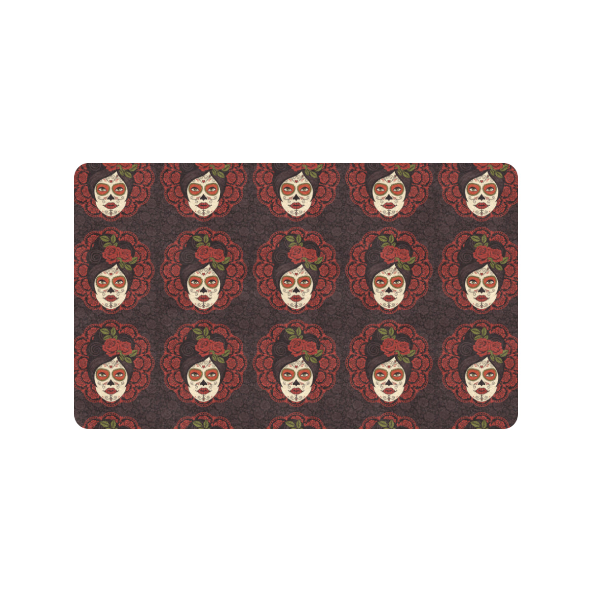 Day of the Dead Mexican Girl Rubber Doormat