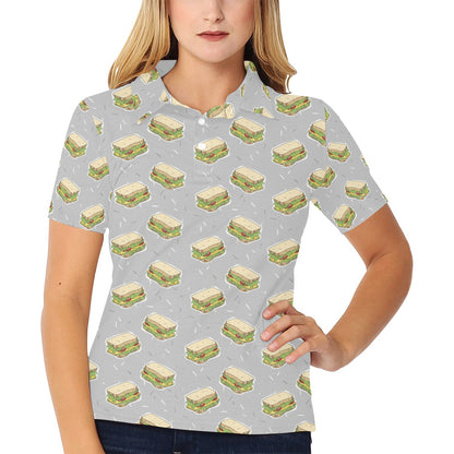 Sandwich Print Design LKS304 Women's Polo Shirt