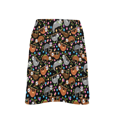 Sloth Print Design LKS306 17" Golf & Pickleball Skort with Pockets
