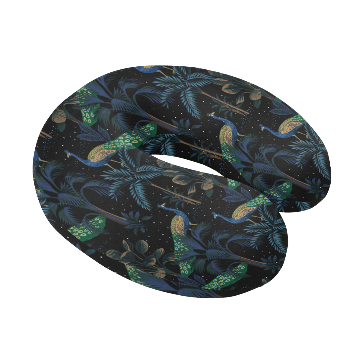 Rainforest Peacock Pattern Print Design A04 U-Shaped Travel Neck Pillow