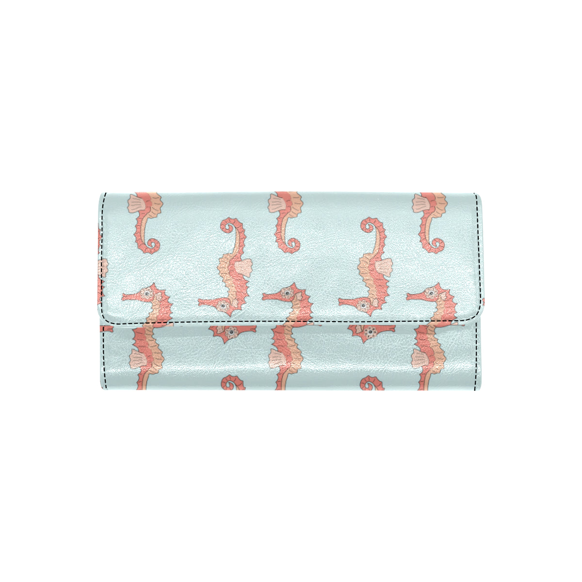 SeaHorse Pattern Print Design 01 Women's Trifold Wallet