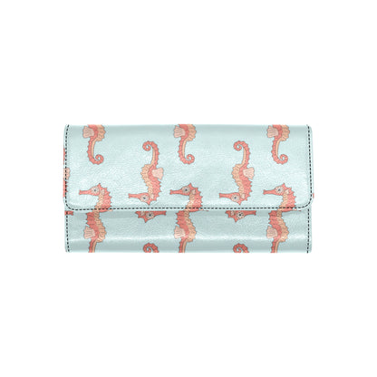SeaHorse Pattern Print Design 01 Women's Trifold Wallet
