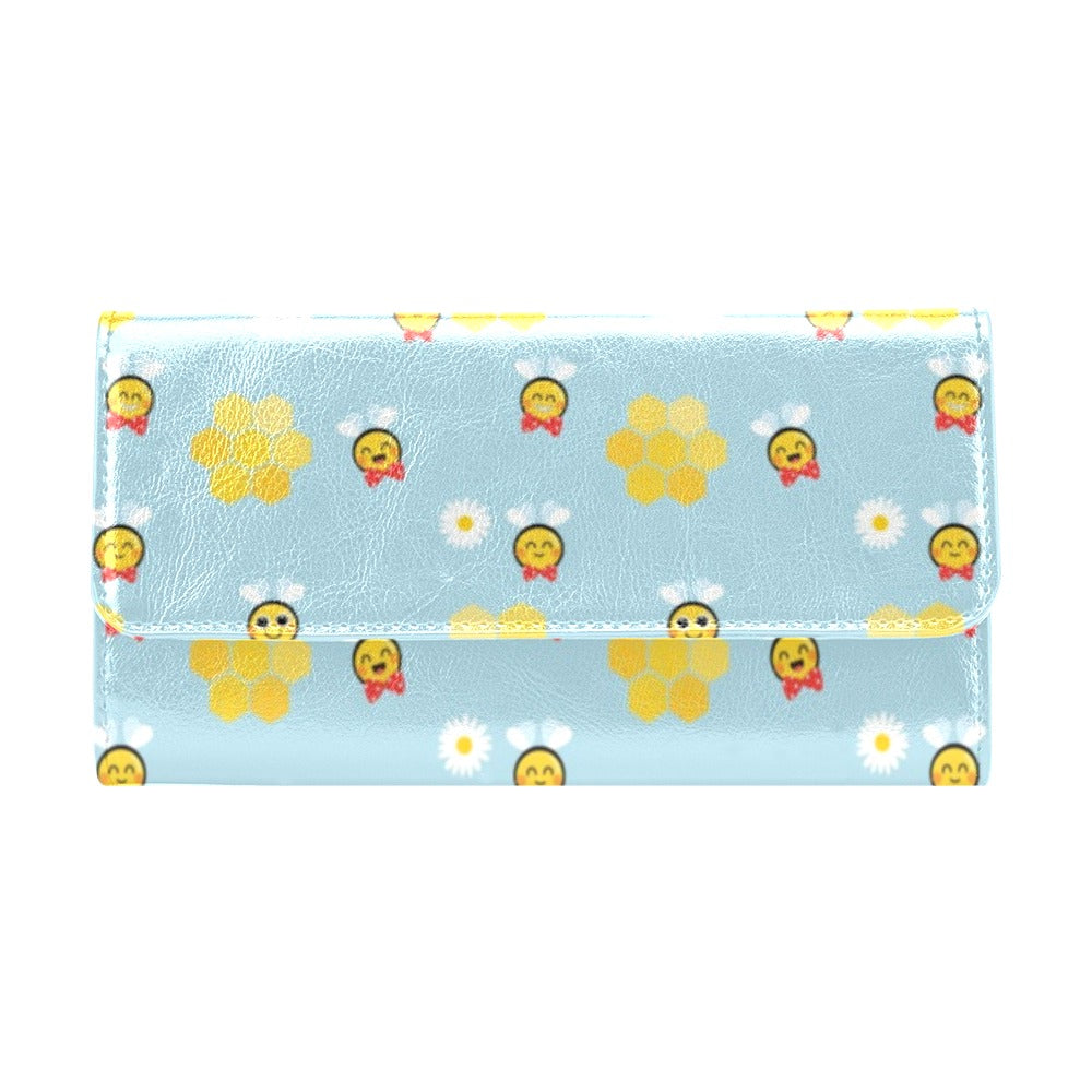 Bee Cute Print Design LKS304 Women's Trifold Wallet
