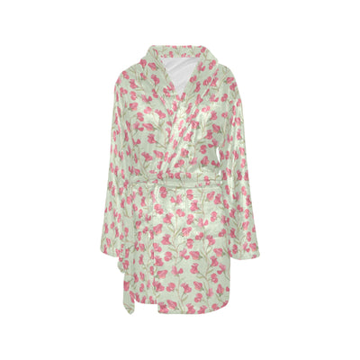 Sweet Pea Print Design LKS301 Women's Fleece Robe