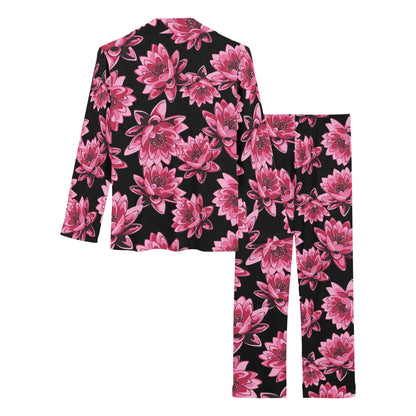 Lotus Pattern Print Design 03 Women's Long Pajama Set