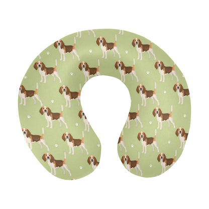 Beagle Pattern Print Design 07 U-Shaped Travel Neck Pillow