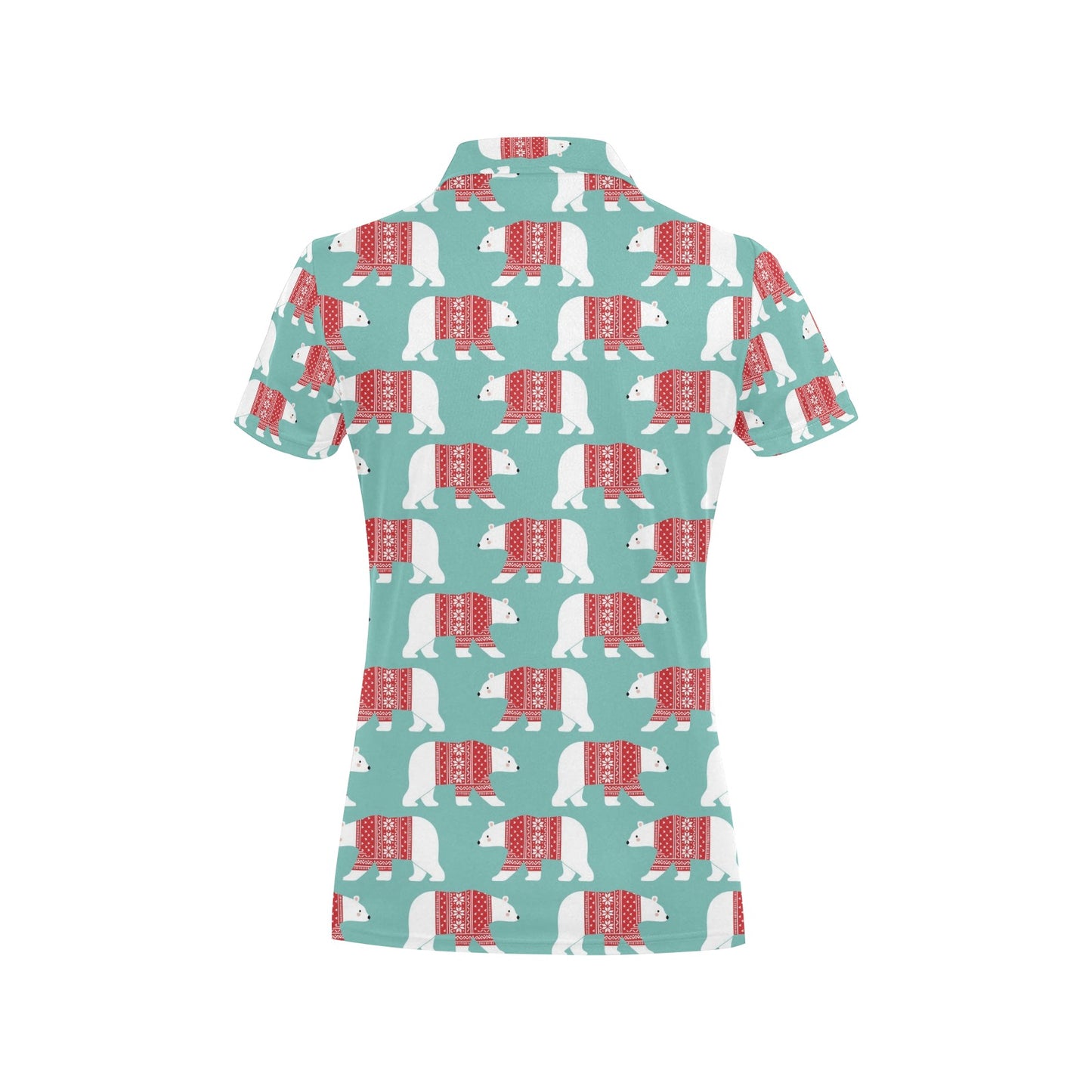 Polar Bear Pattern Print Design A04 Women's Polo Shirt