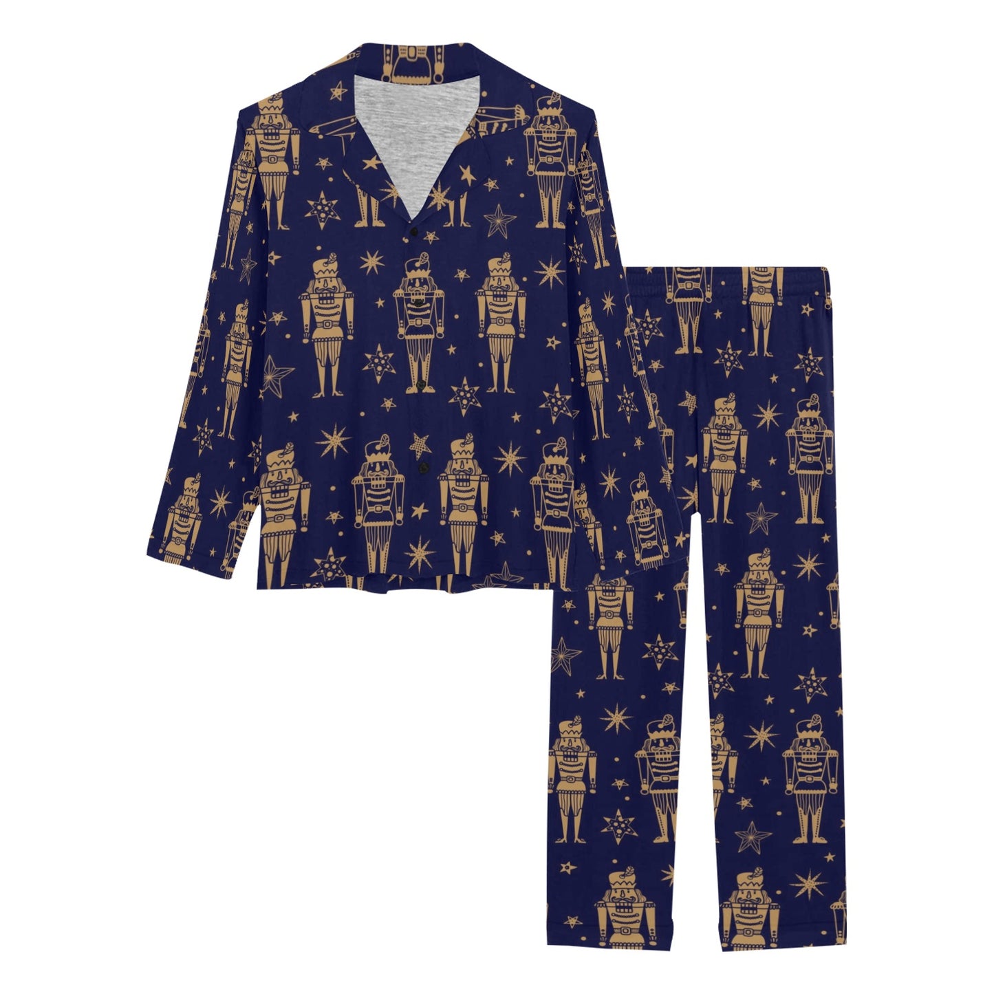 Nutcracker Pattern Print Design A05 Women's Long Pajama Set