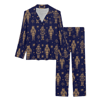 Nutcracker Pattern Print Design A05 Women's Long Pajama Set