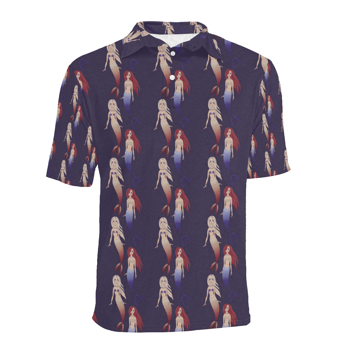 Mermaid Pattern Print Design 02 Men Polo Shirt